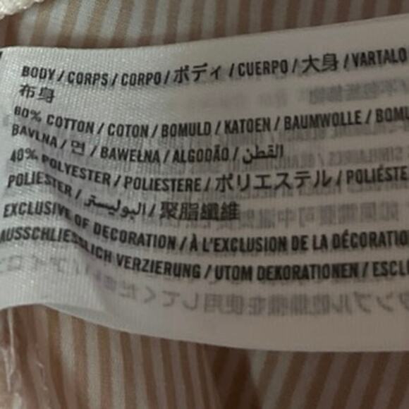 Abercrombie & Fitch Cream Striped Button Down Long Sleeve Oversized Shirt Top L - Picture 5 of 5